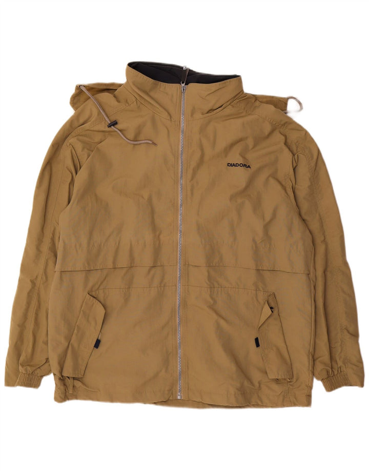 Diadora Herre Hætte Loose Fit Regnjakke UK 38 Medium Beige Polyamid