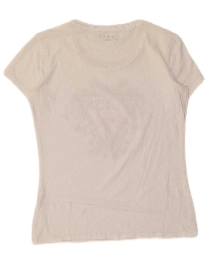 Guess Grafisk T-shirt top til kvinder UK 12 Medium White