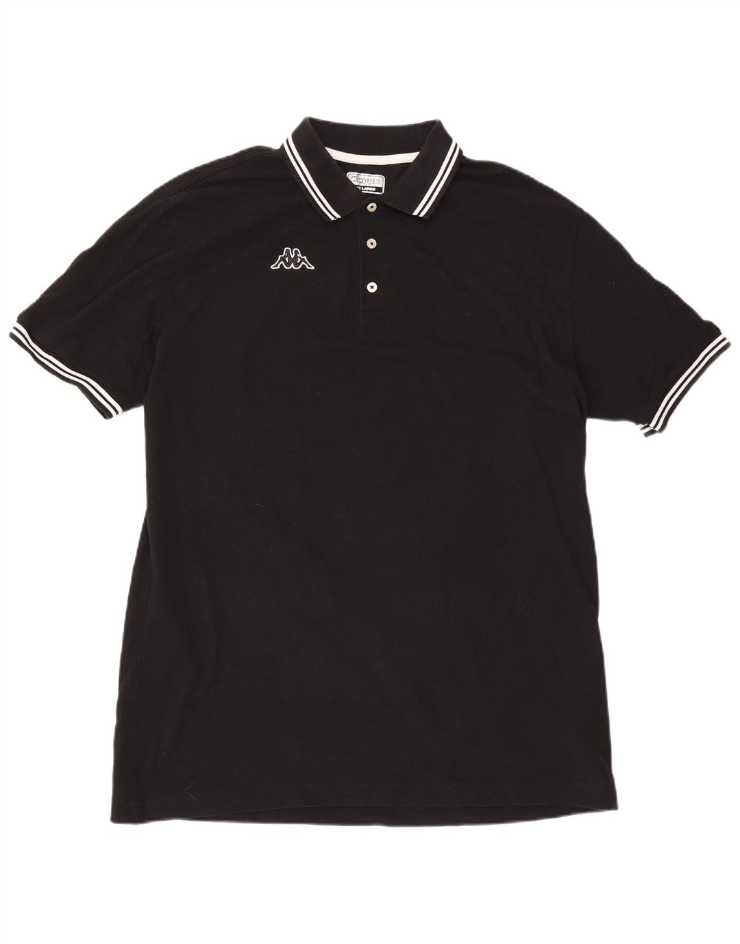 Kappa herre poloshirt 3XL sort stribet bomuld