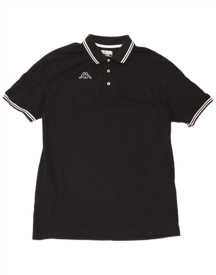 Kappa herre poloshirt 3XL sort stribet bomuld
