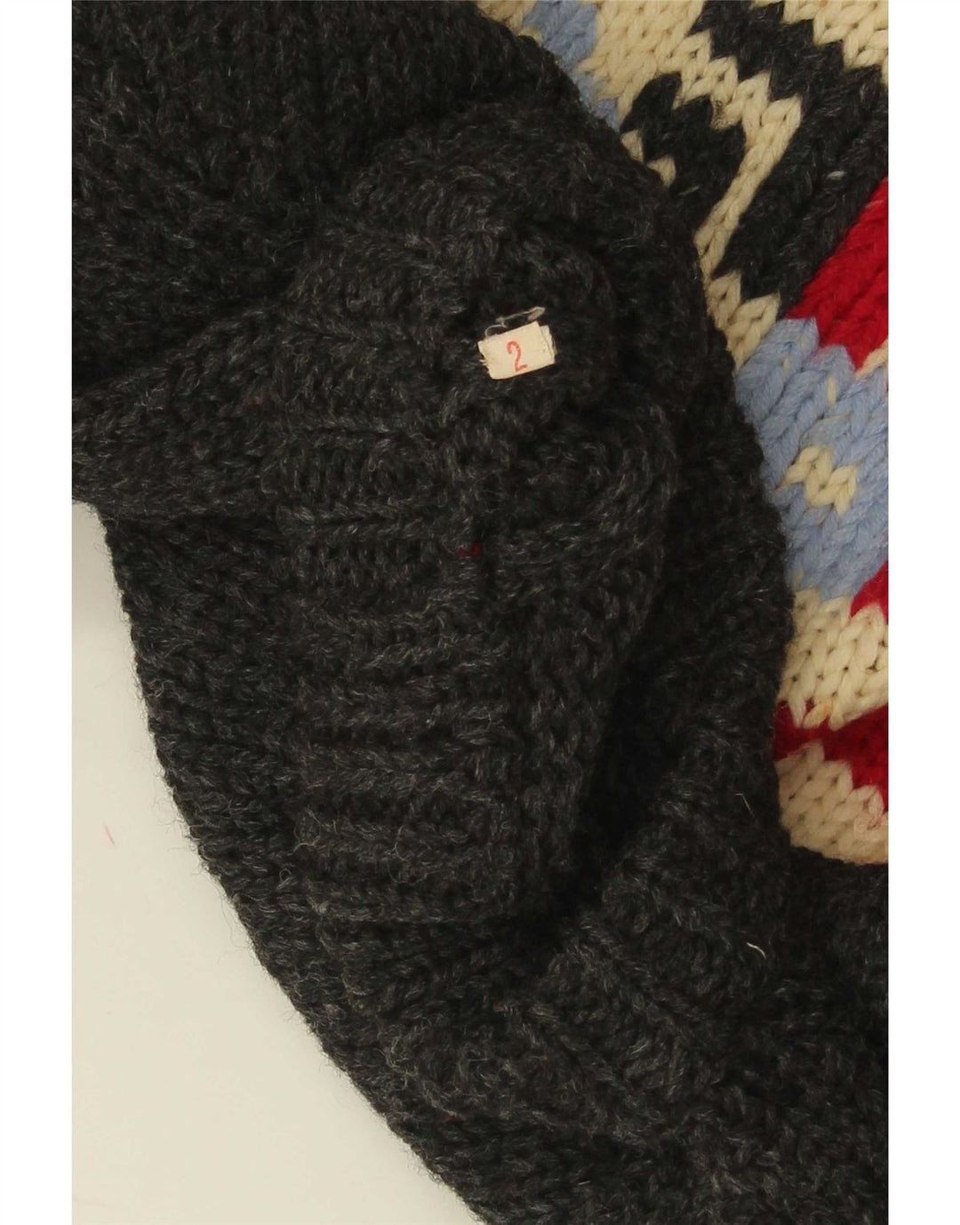Vintage mænd med rund hals sweater mellemgrå geometrisk