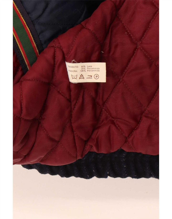 Vintage herre bomberjakke UK 42 XL marineblå uld