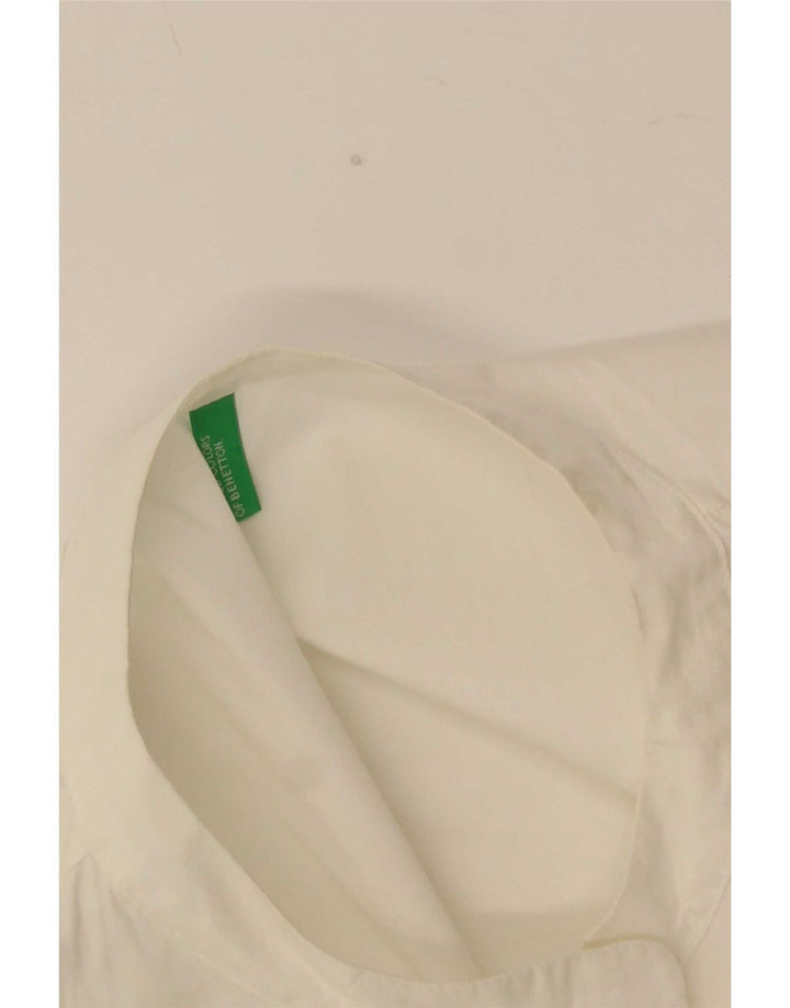 Benetton Dame 3/4 ærmet Tunika Top UK 16 Large White