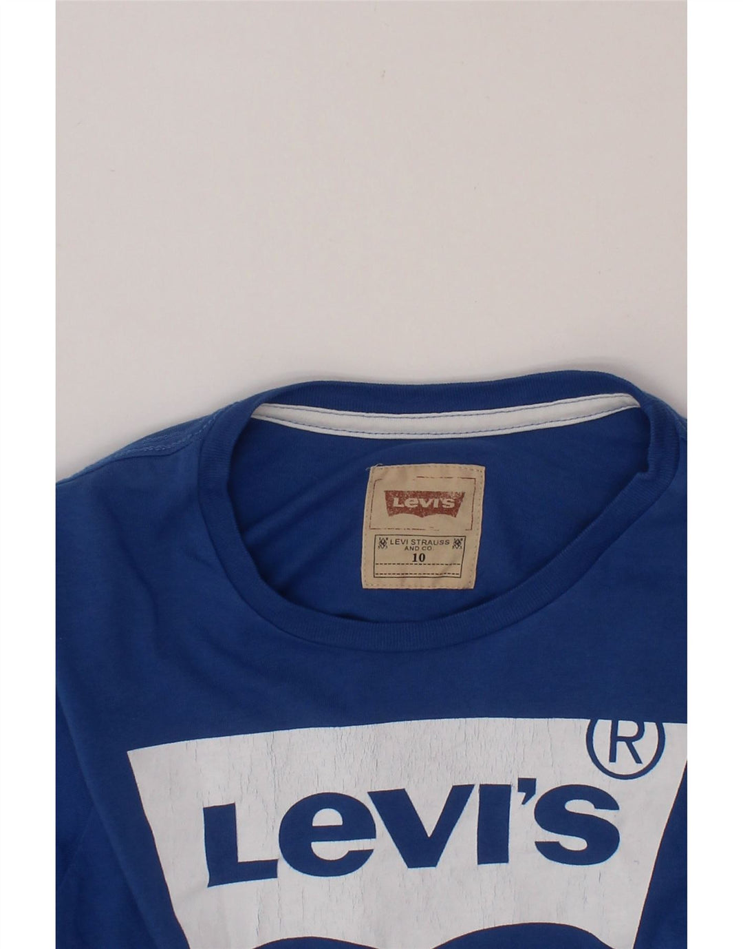 LEVI'S Boys Graphic T-Shirt Top 9-10 Years Blue Vintage Levi's and Second-Hand Levi's from Messina Hembry 
