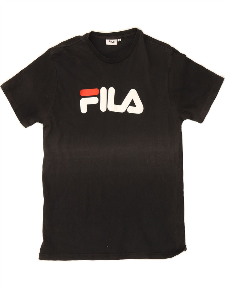 FILA Mens Graphic T-Shirt Top Small Black Cotton Vintage Fila and Second-Hand Fila from Messina Hembry 