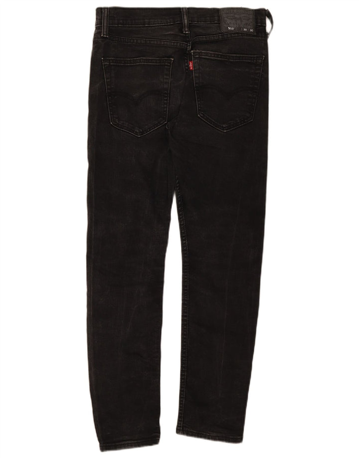 Levi's Womens 512 Slim Tapered Jeans W30 L27 Sort bomuld