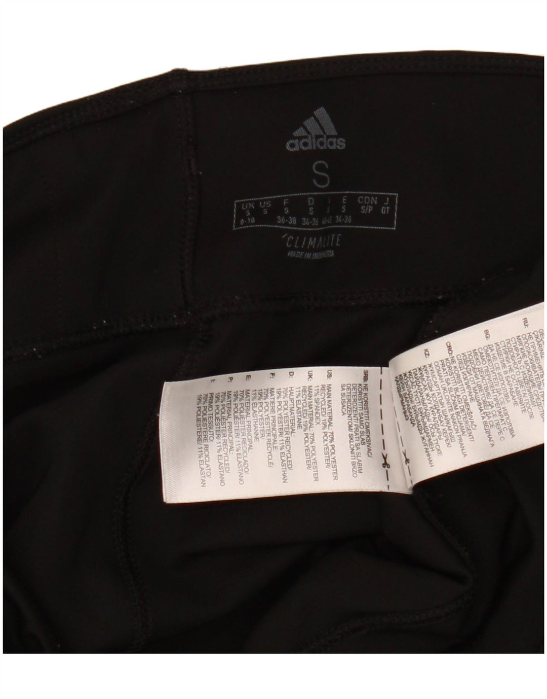 ADIDAS Dame Climalite Capri Leggings UK 8/10 Small Black Polyester