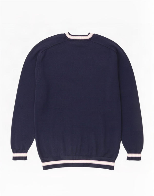 Harmont & Blaine herre rund hals sweater 2XL marineblå stribet bomuld