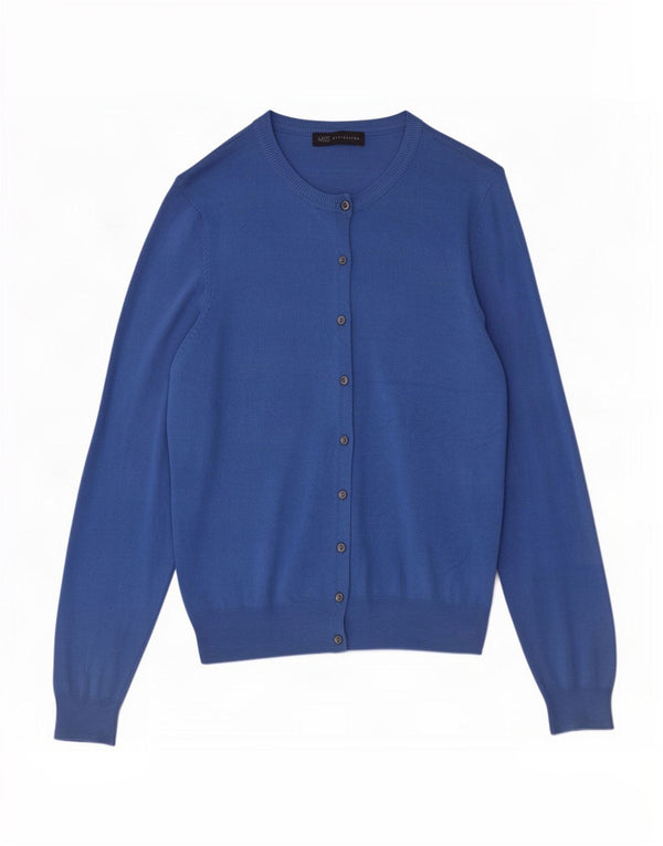 Marks & Spencer Dame Cardigan Sweater UK 16 Large Blue Viscose