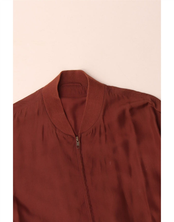 VINTAGE Bomberjakke til mænd UK 40 Stor brun silke