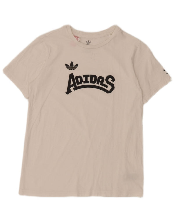 Adidas drenge grafisk t-shirt top 12-13 år hvid bomuld