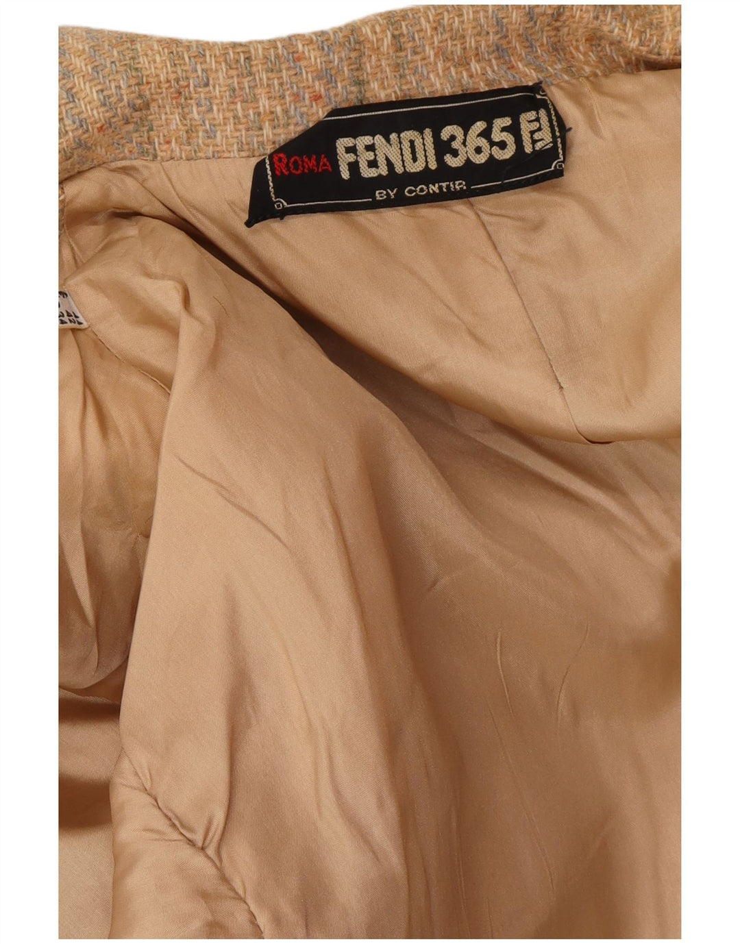 FENDI Dame 2-knaps blazerjakke IT 44 Medium Beige Stribet Klassisk