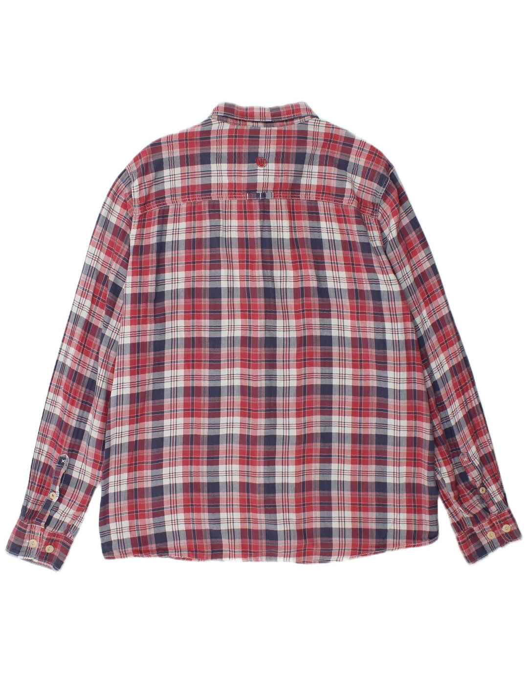 FAT FACE Herre flannelskjorte XL rød ternet bomuld