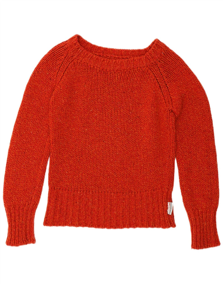 Murphy & Nye Dame Boat Neck Jumper Sweater UK 10 Small Orange Wool