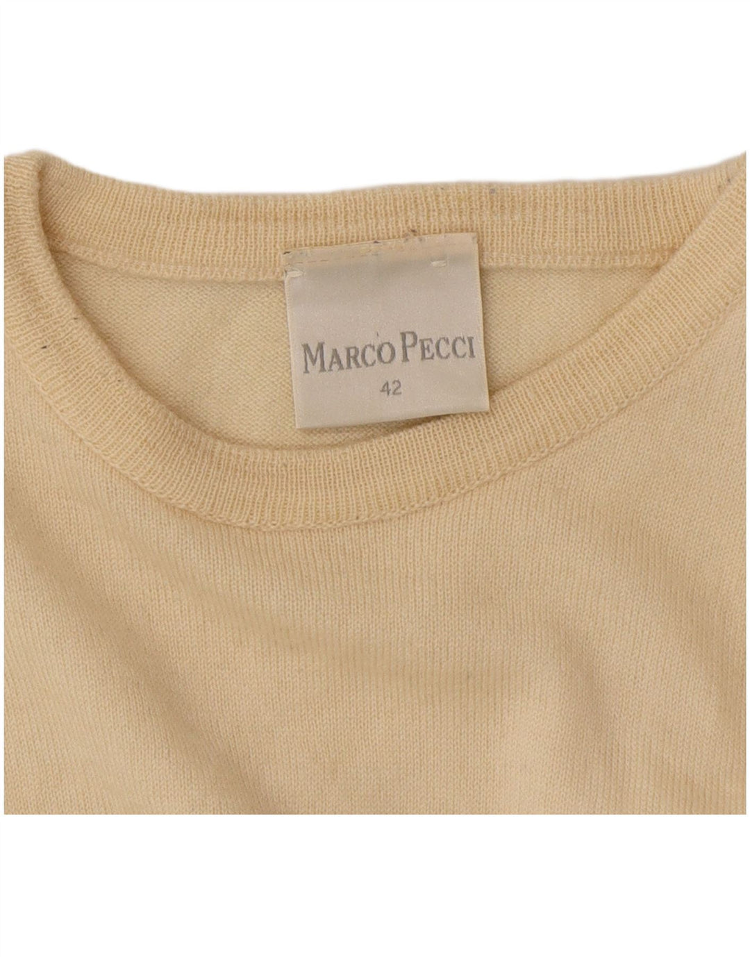 Marco Pecci Dame Boat Neck Jumper Sweater EU 42 Large Beige Uld