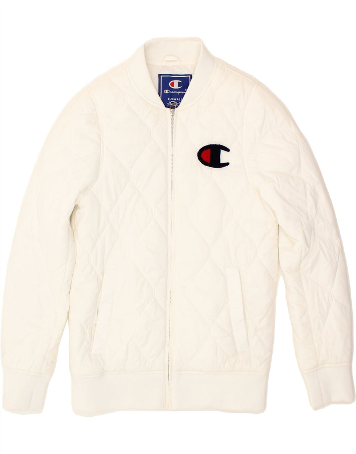 CHAMPION Womens Quilted Jacket UK 6 XS White Polyamide Vintage Champion and Second-Hand Champion from Messina Hembry 