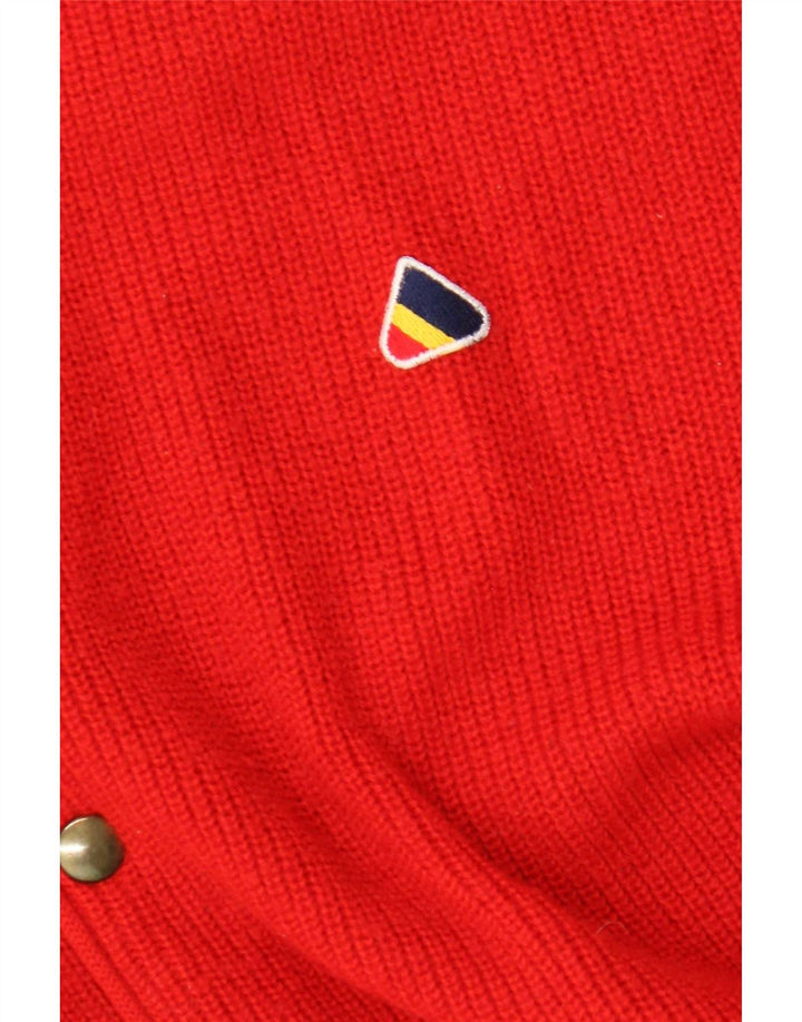 Vintage herre ærmeløs cardigan sweater medium rød
