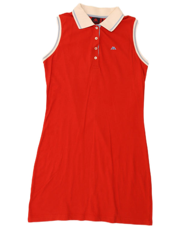Kappa Dame ærmeløs Polo Dress UK 18 XL Rød Colourblock Bomuld