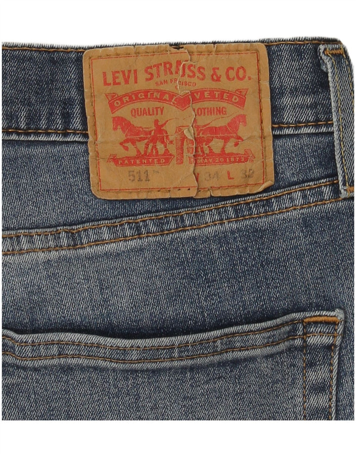 Levi's Herre 511 Slim Jeans W34 L32 Blå Bomuld