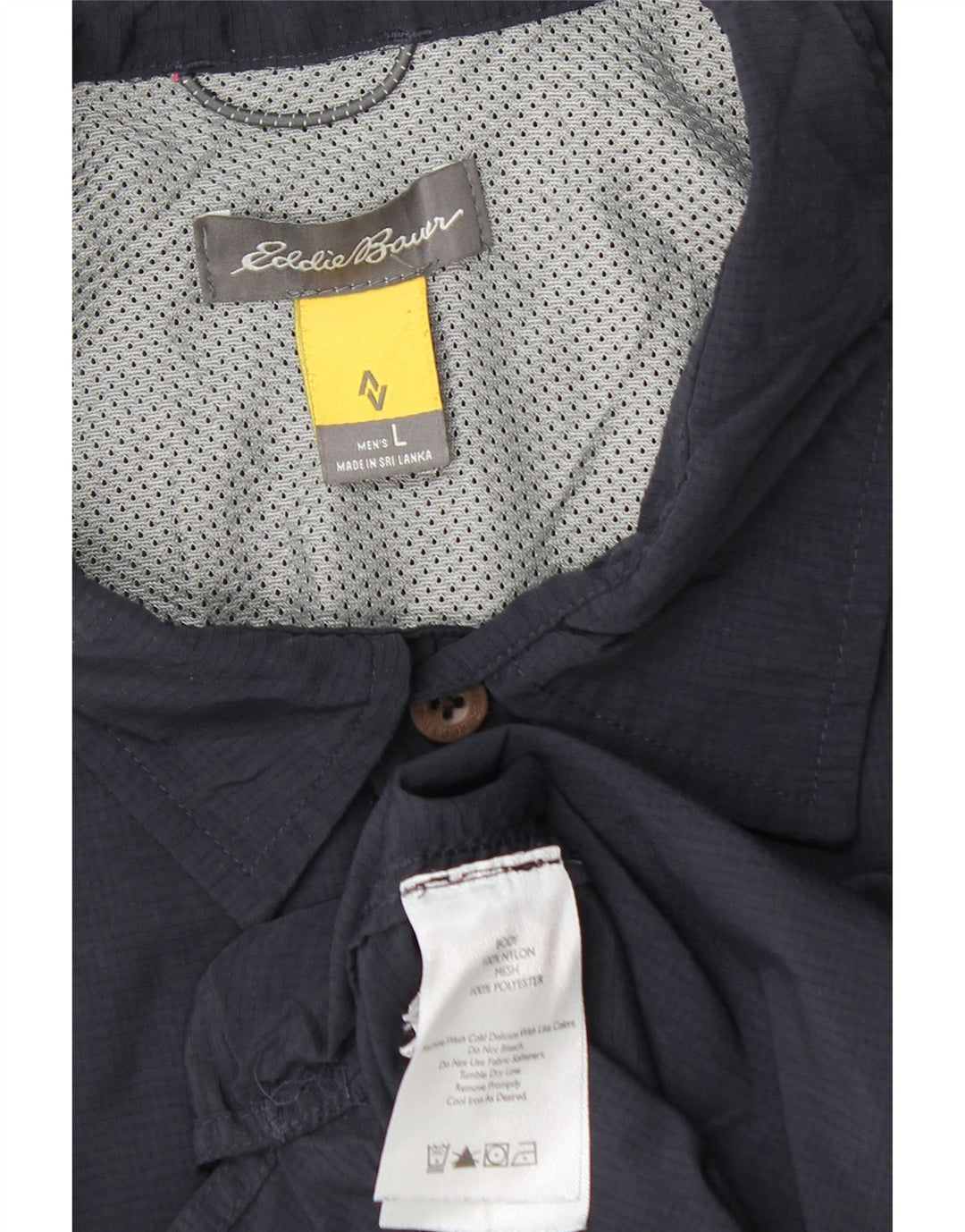 Eddie Bauer Rejseskjorte til mænd Stor marineblå nylon