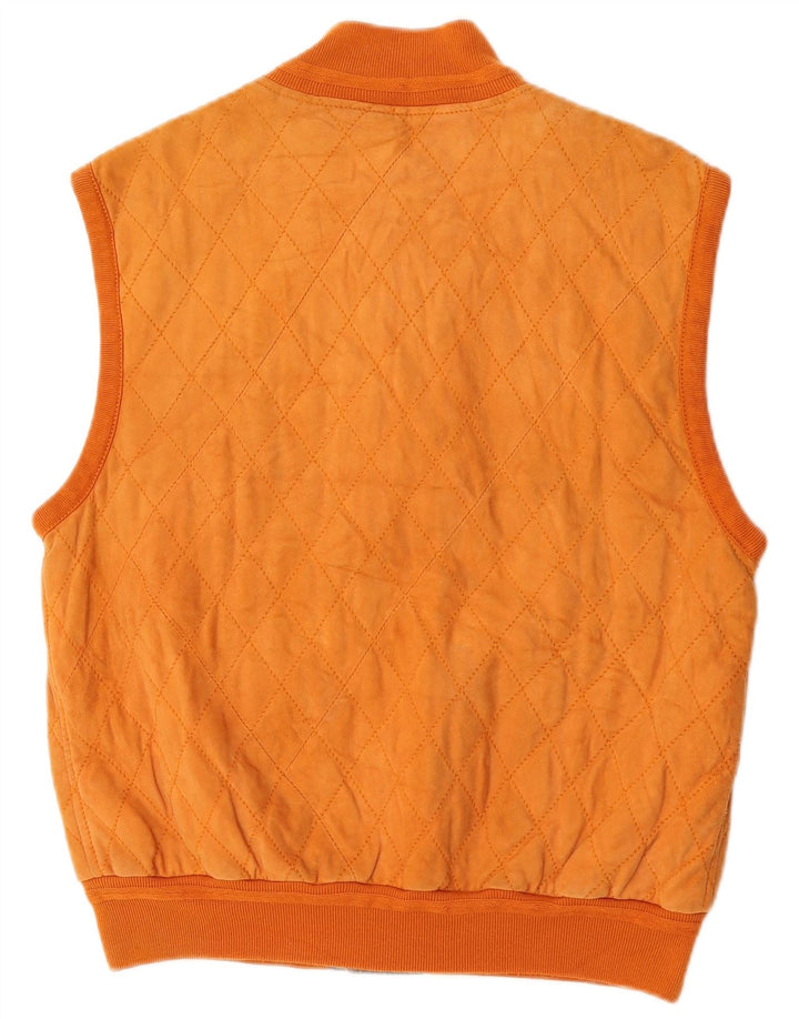 Mila Schon Herre Quiltet Gilet UK 38 Medium Orange