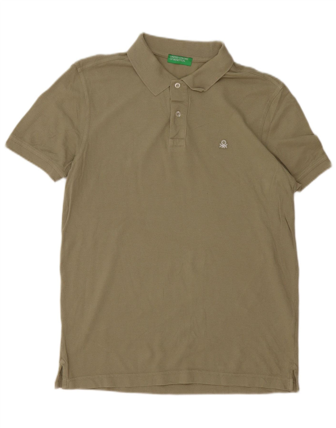 Benetton Herre poloshirt Medium Khaki Bomuld