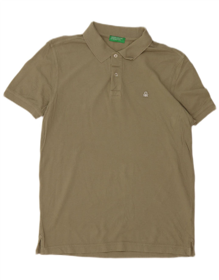 Benetton Herre poloshirt Medium Khaki Bomuld
