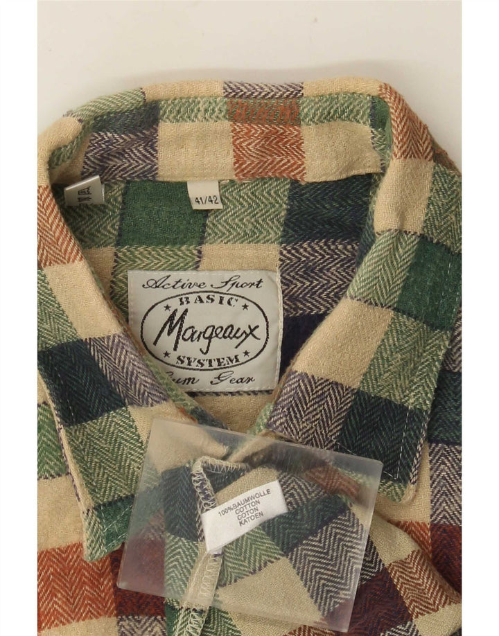 Vintage herre flannel skjorte størrelse 41/42 Stor flerfarvet ternet bomuld