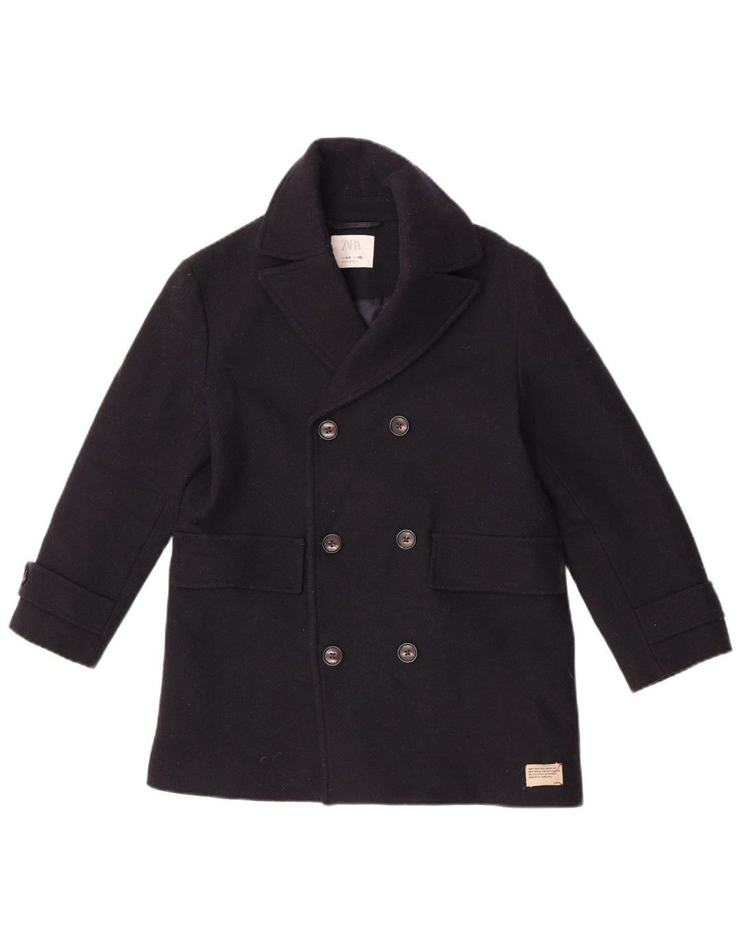 Zara Boys Pea Coat 9-10 år Navy Blue