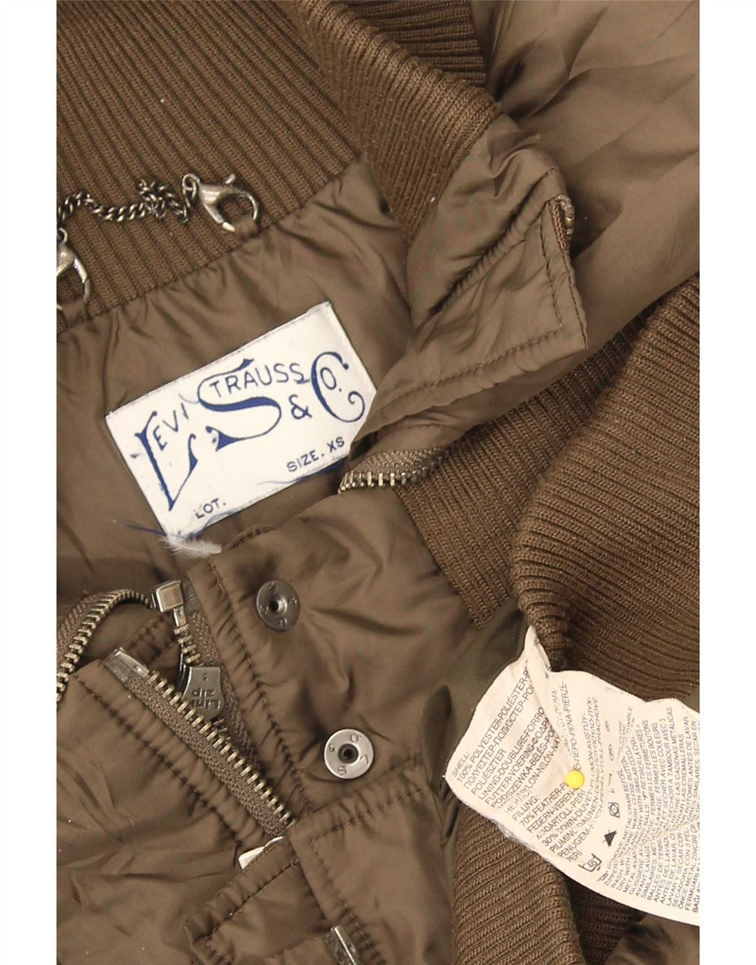 Levi's Dame Oversized polstret jakke UK 6 XS Khaki Polyester