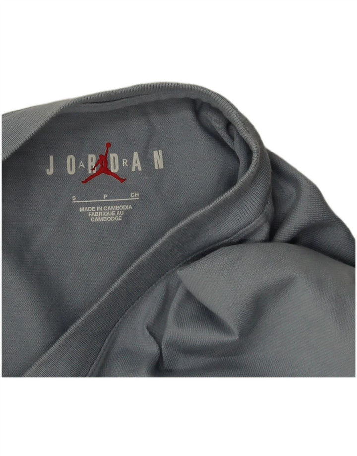 Jordan Dame Oversized grafisk T-shirt Top UK 10 Lille Grå Bomuld