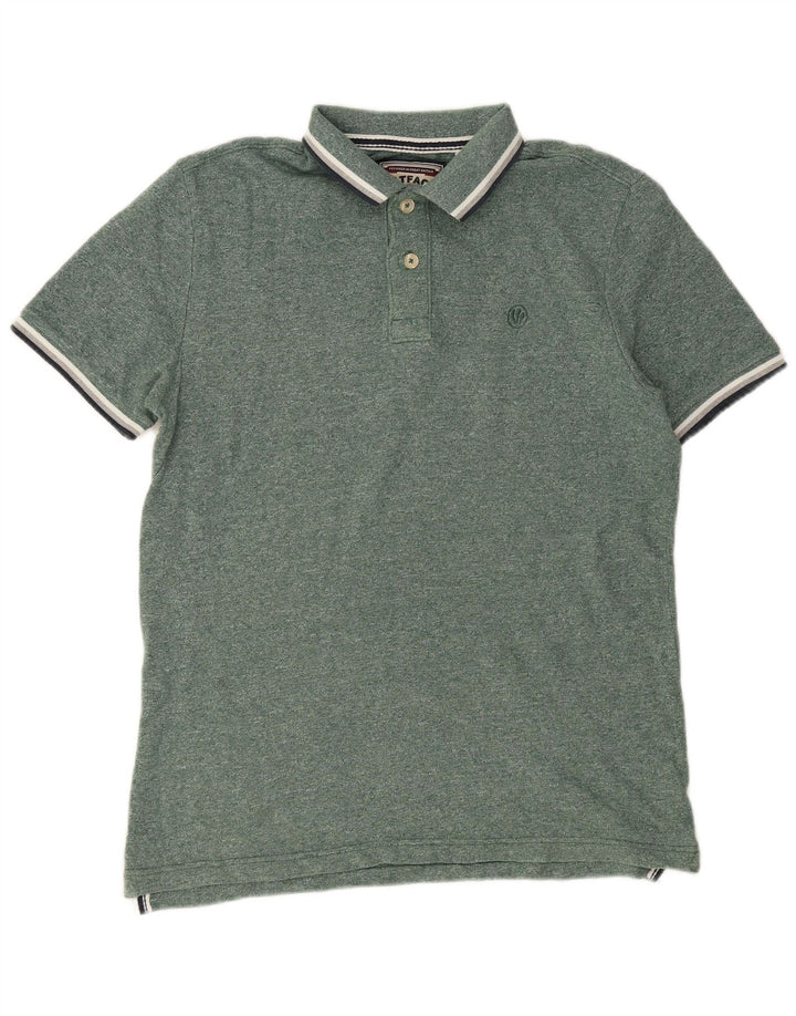 FAT FACE Poloshirt til mænd mellemgrøn stribet bomuld