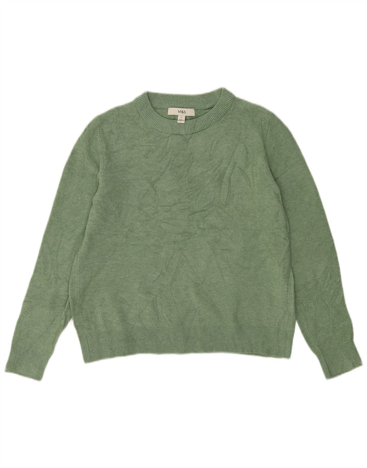 Marks & Spencer Dame sweater med rund hals DK 10 Lille grøn polyester