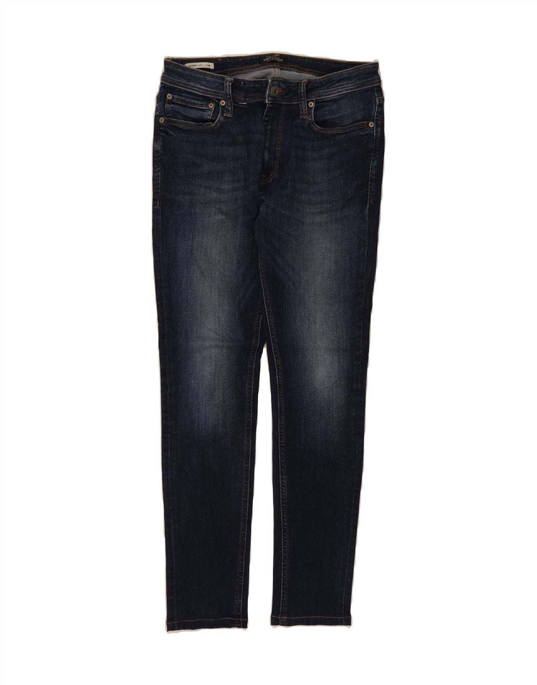 JACK & JONES Mens Liam Skinny Jeans W32 L30 Navy Blue Vintage Jack & Jones and Second-Hand Jack & Jones from Messina Hembry 