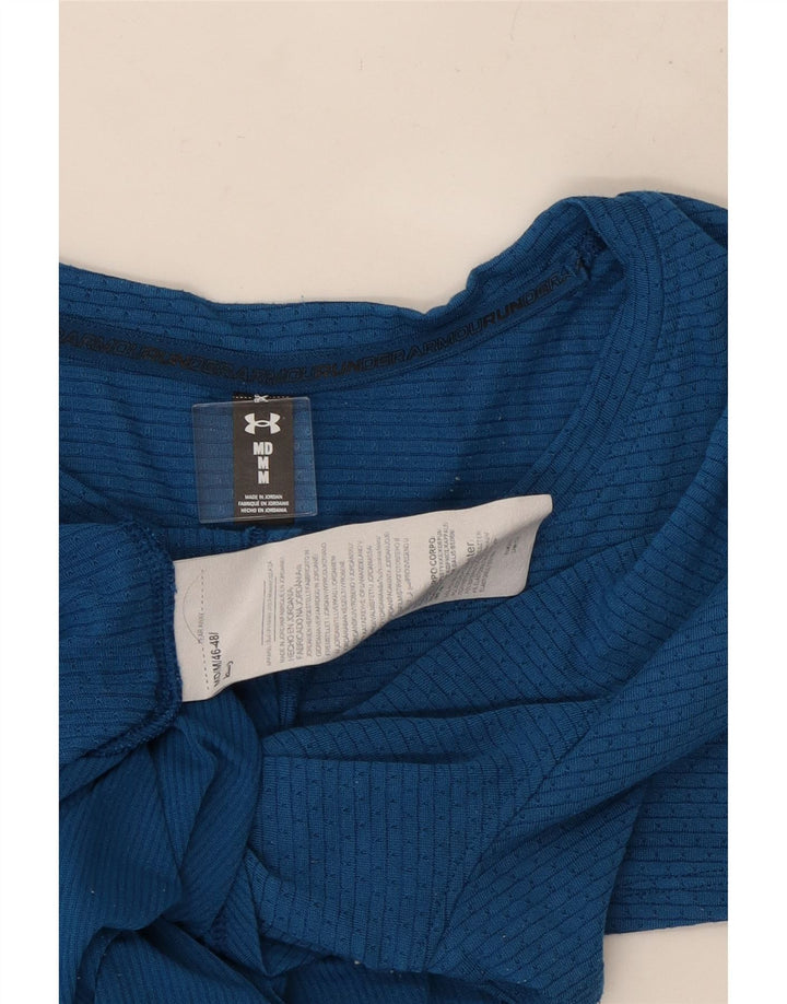 UNDER ARMOUR Dame T-Shirt Top UK 14 Medium Blue Polyester