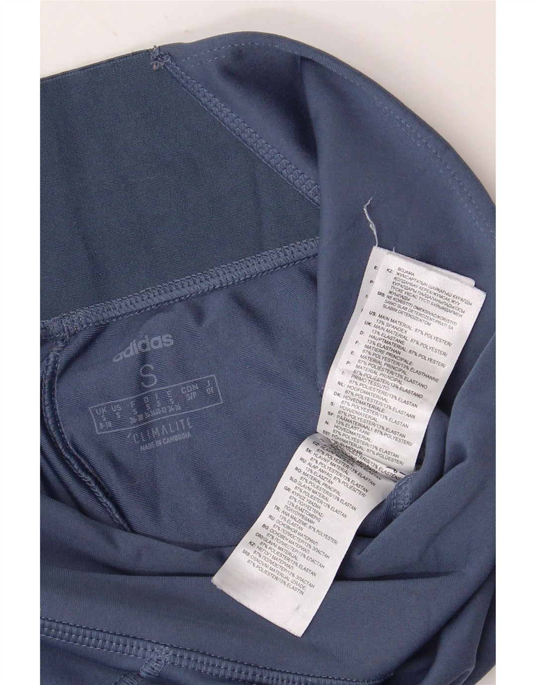 ADIDAS Dame Climalite Leggings UK 8/10 Small Blue Polyester