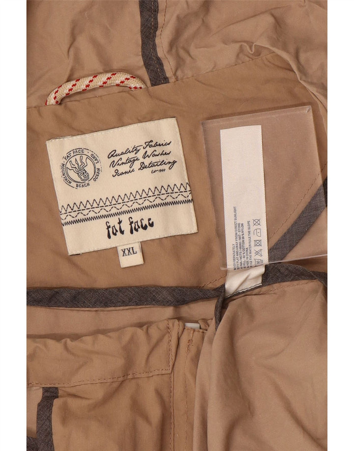 FAT FACE Herre Hættevindjakke UK 44 2XL Beige Bomuld