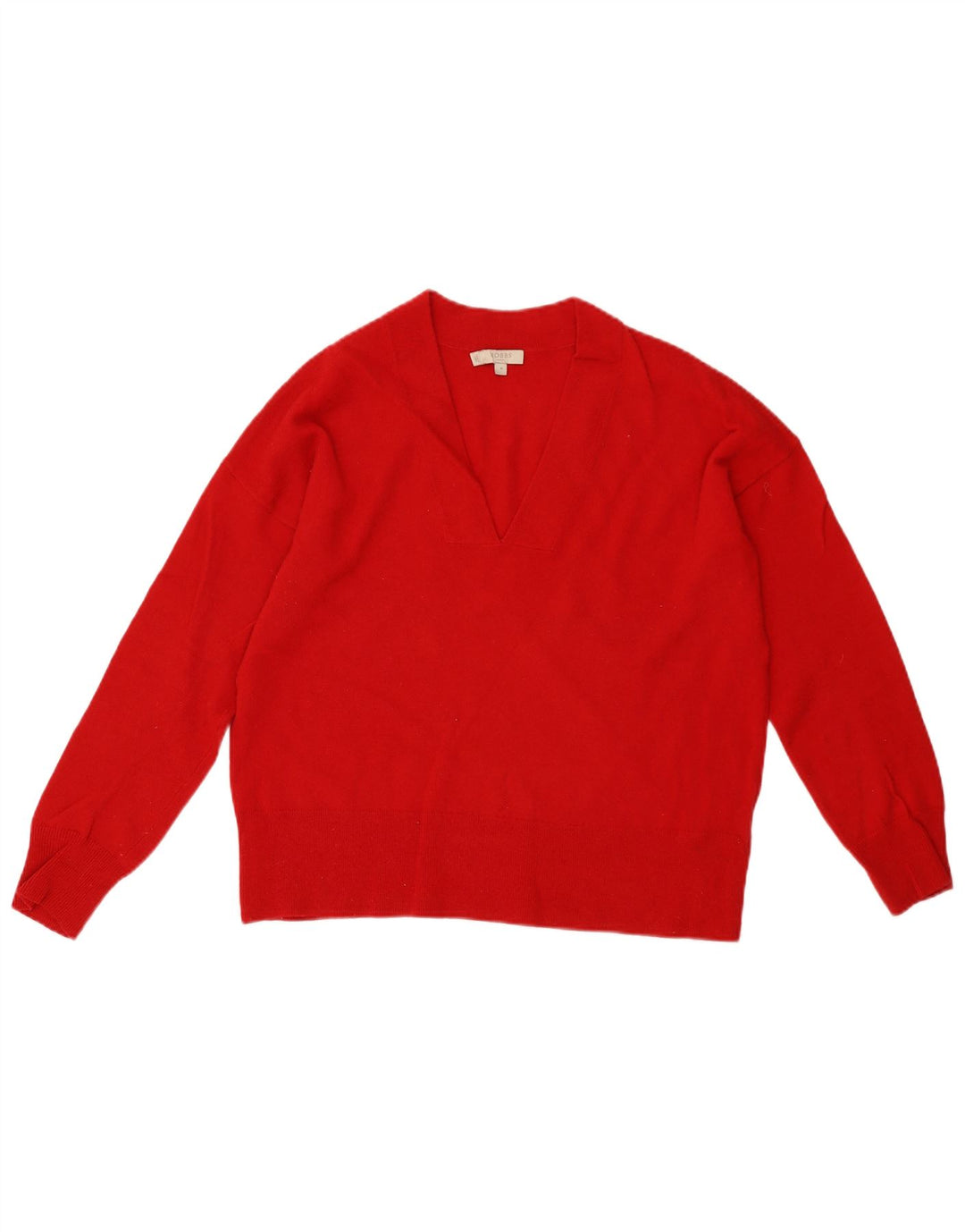 Hobbs Dame V-hals sweater UK 14 Medium Rød Uld