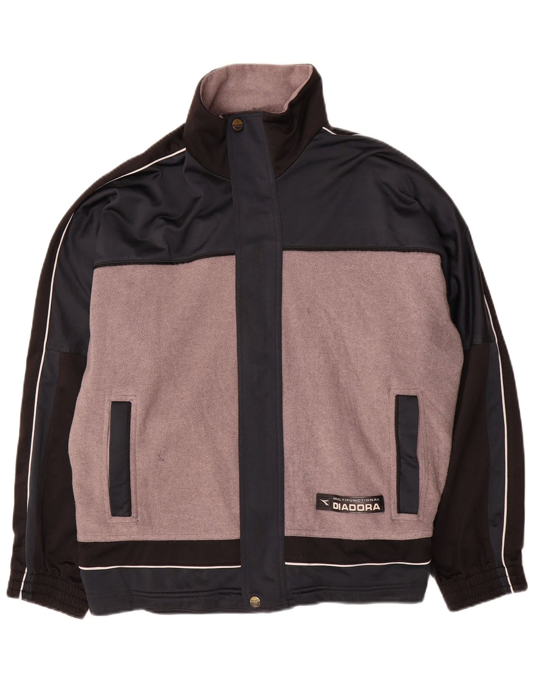 Diadora Herre træningsdragt Topjakke UK 38 Medium Grey Colourblock Polyester