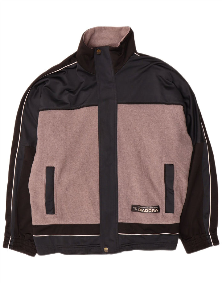 Diadora Herre træningsdragt Topjakke UK 38 Medium Grey Colourblock Polyester
