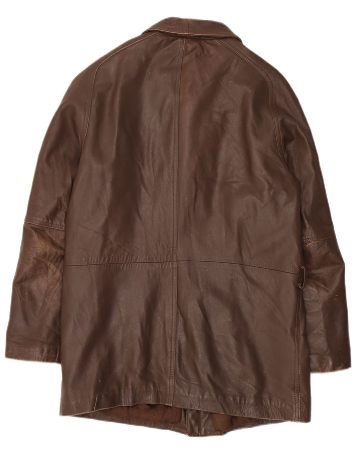 Vintage herre læderjakke IT 52 XL brunt læder