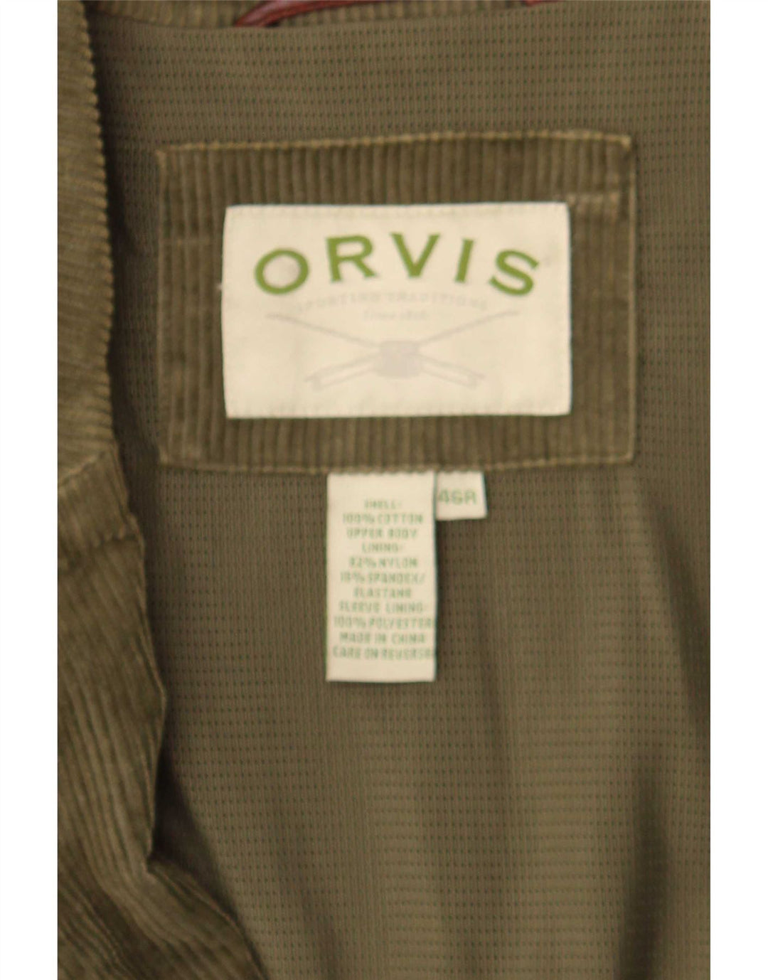 Orvis Herre 2-knaps fløjlsjakke blazer EU 46 3XL Grøn bomuld