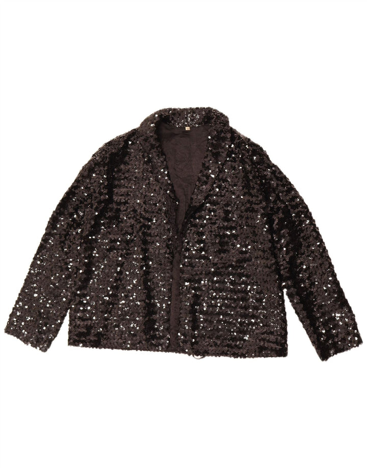 Vintage Dame Blazer Jacket IT 50 XL Sort