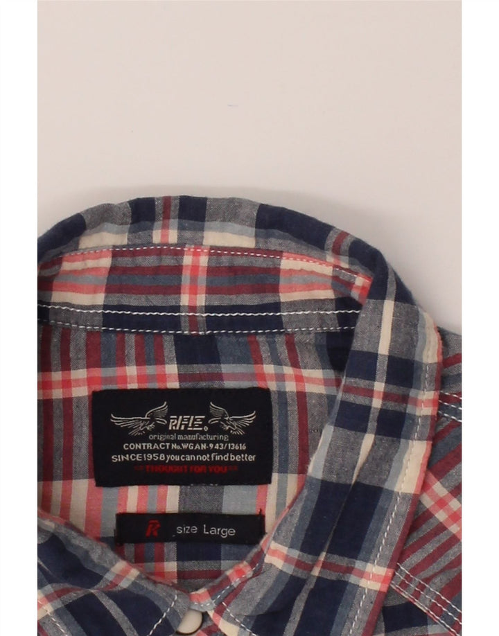 RIFLE Mens Short Sleeve Shirt Large Multicoloured Plaid Cotton Vintage Rifle and Second-Hand Rifle from Messina Hembry 