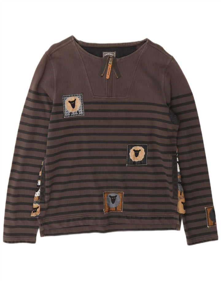 Fat Face Herre Sweatshirt Jumper Lille Grå Stribet