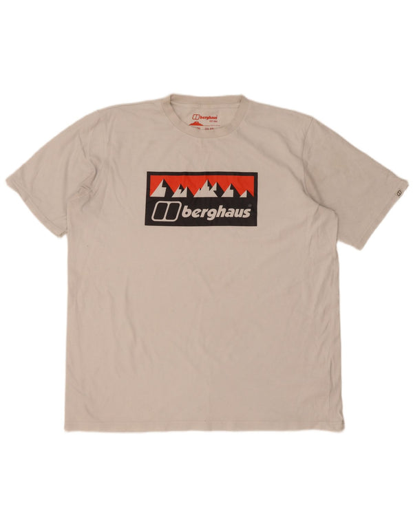 Berghaus Herre Grafisk T-Shirt Top 2XL Hvid Bomuld