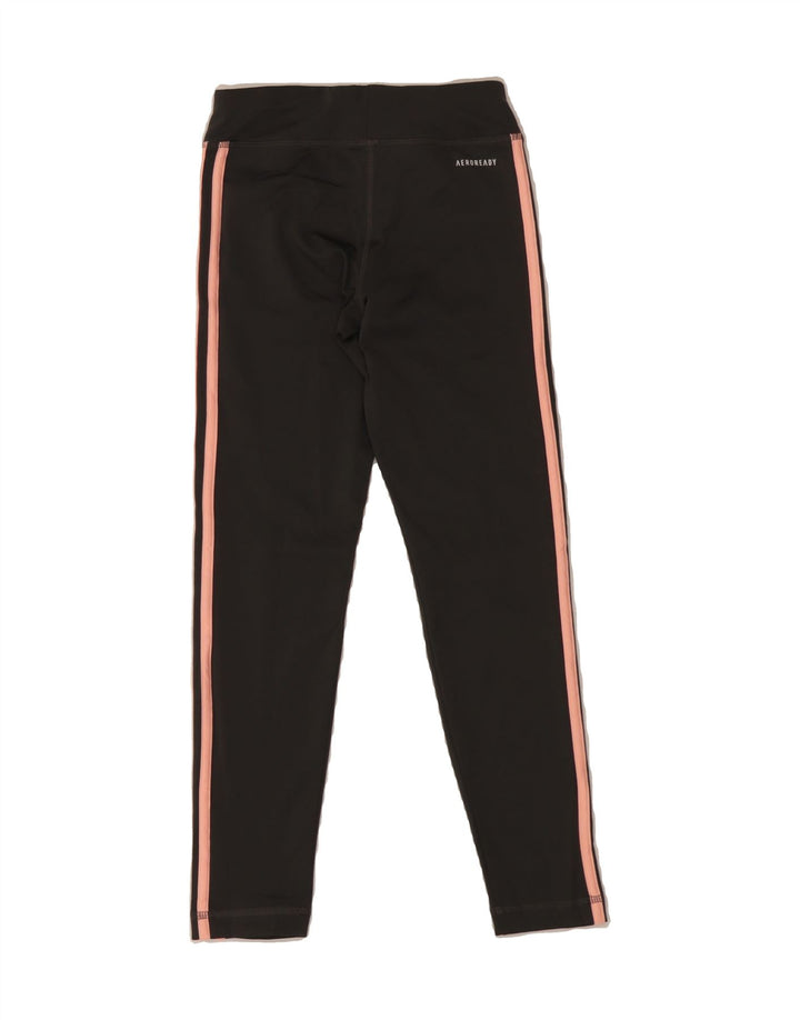 ADIDAS Girls Aeroready Leggings 9-10 Years  Grey Polyester Vintage Adidas and Second-Hand Adidas from Messina Hembry 