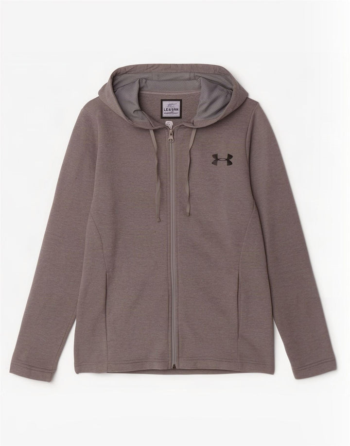 Under Armour Herre Cold Gear Hættetrøje med lynlås lille grå polyester