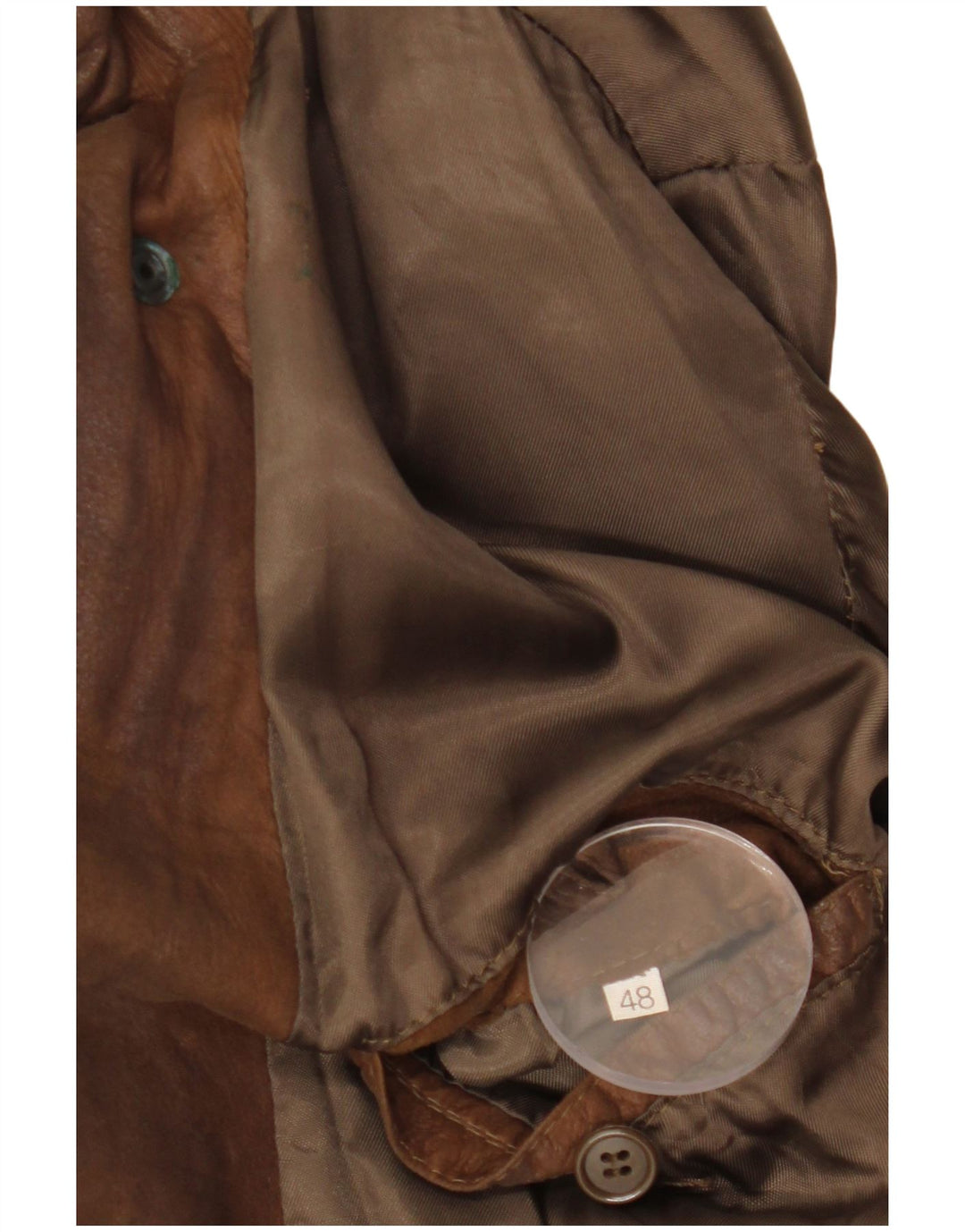 Vintage Herre Loose Fit Læderjakke IT 48 Medium Brun Læder