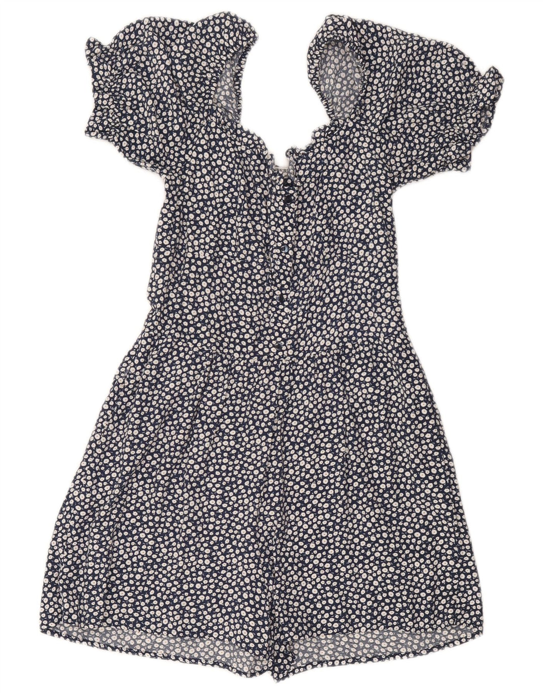 SUPERDRY Dame Playsuit UK 8 Small Navy Blue Floral Viscose